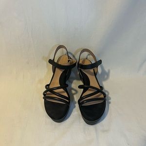 Cole Haan Grand Ambition Addison Flatform Wedge Black Leather size 6.5